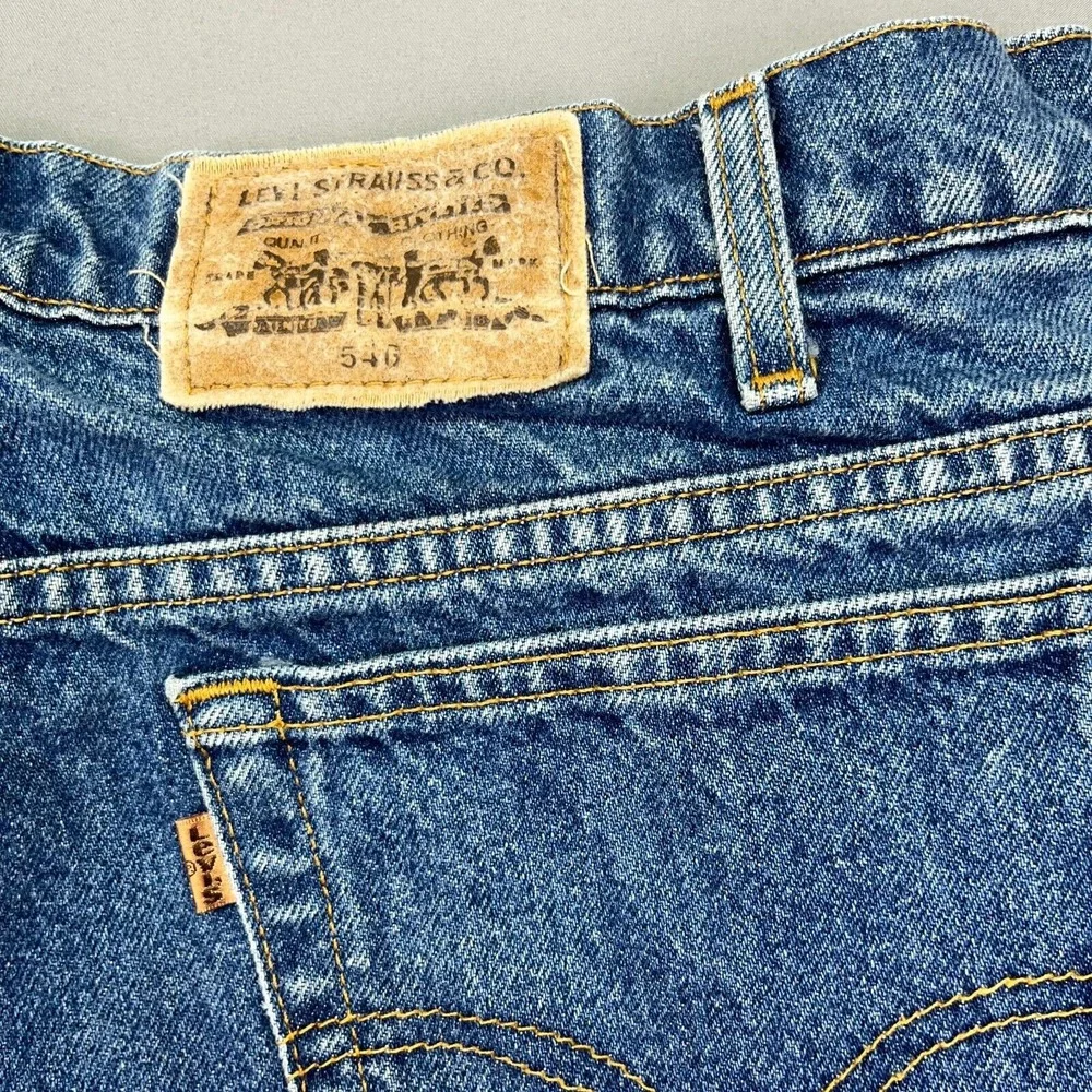 Levi Strauss 540 Brown Tab Vintage 90s Relaxed Fit Jeans Talon Zip Sz‎ 36 (35
